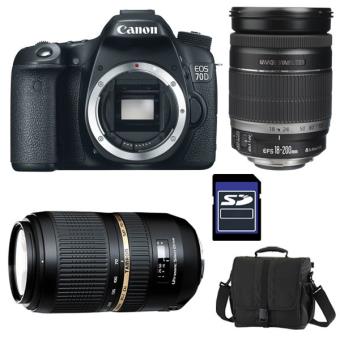 CANON eos 70d + 18 200 is + tamron 70 300 vc usd + sac + sd 4go Fnac