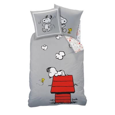 Housse de couette SNOOPY 1 place + 1 taie doreiller 100% Coton pour 48