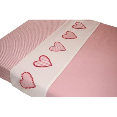 taftan - drap de lit coeur patchwork rose (100 x 80 cm) - rose pour 20