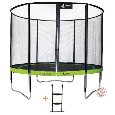 Kangui - Trampoline De Jardin Rond 305 Cm + Filet De Sécurité + Échelle Punchi Aloe 300 pour 275