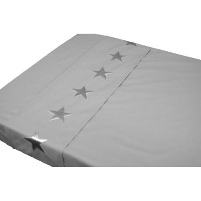 taftan - drap de lit etoiles gris (100 x 80 cm) - gris pour 14