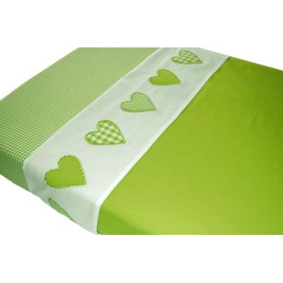 taftan - drap de lit coeur patchwork vert anis (100 x 80 cm) - vert anis pour 34