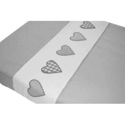 taftan - drap de lit coeur patchwork gris (100 x 80 cm) - gris pour 17