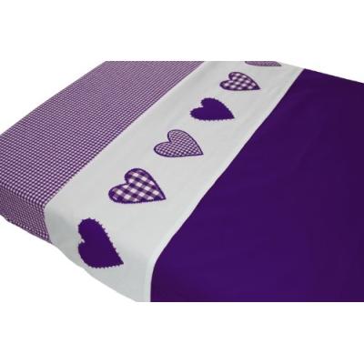 taftan - drap de lit coeur patchwork violet (100 x 80 cm) - violet pour 34