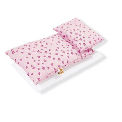Pinolino - Textile 3 pices pour lit de poupe - coeurs roses pour 21