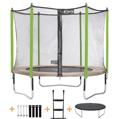 Kangui - Trampoline De Jardin 305 Cm + Filet De Sécurité + Échelle + Bâche De Protection + Kit D´ancrage Jumpi Zen 300 pour 252