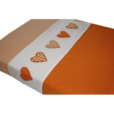 taftan - drap de lit coeur patchwork orange (100 x 80 cm) - orange pour 34