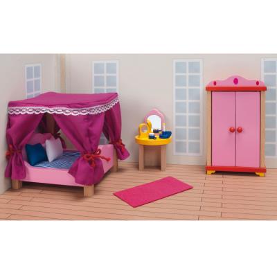 Maison de poupes : mobilier pour chteau rose goki : chambre  coucher goki pour 16