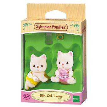 Set De 2 Figurines Sylvanian Families Chats Jumeaux Soie Figurine