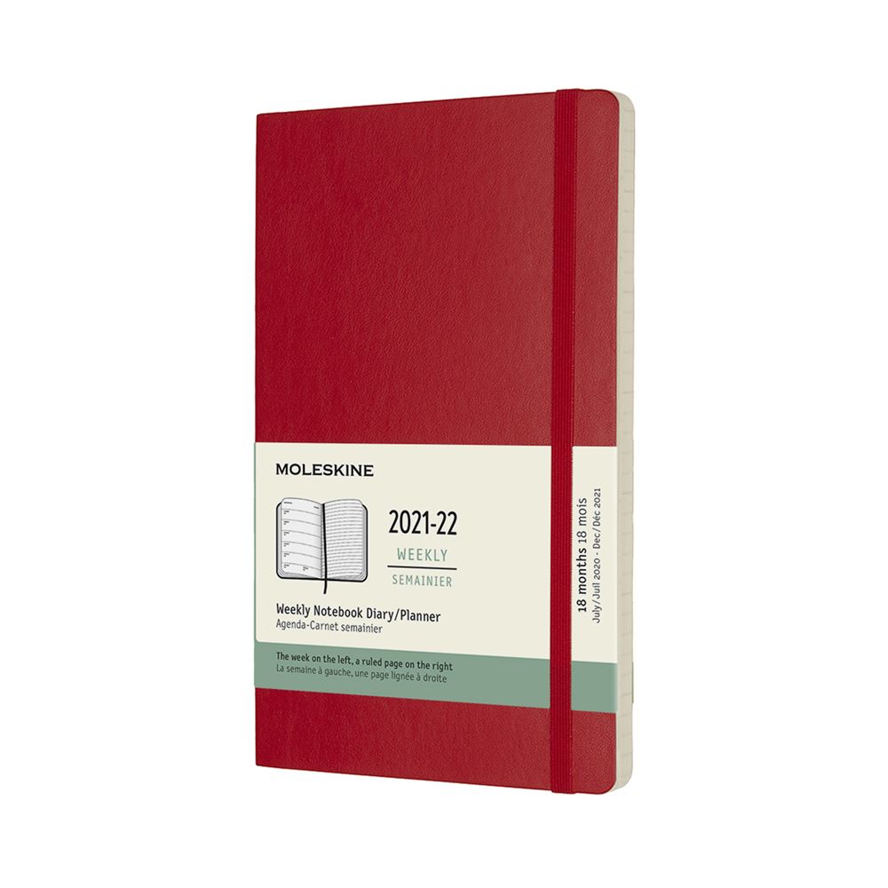 Agenda Scolaire Semainier Moleskine Couverture Souple Rouge