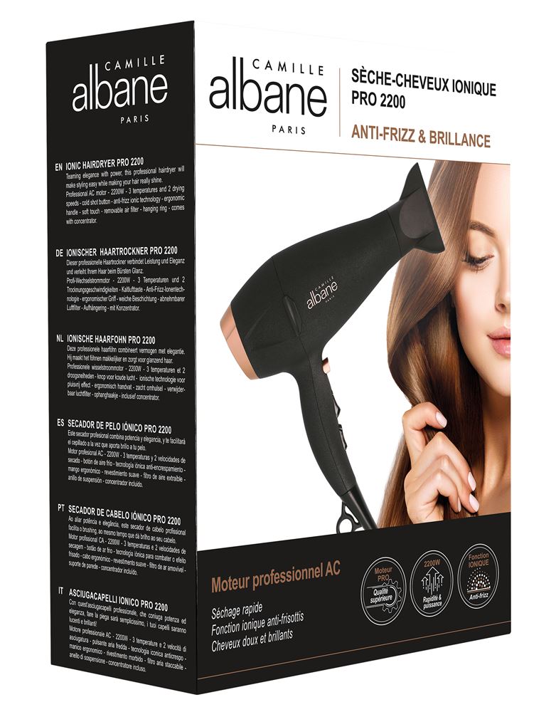 Sèche cheveux Camille Albane Ionique Pro 2200 W Noir Achat prix fnac