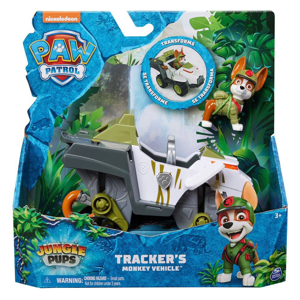 V Hicule Avec Figurine Tracker Paw Patrol La Patpatrouille Jungle Pups