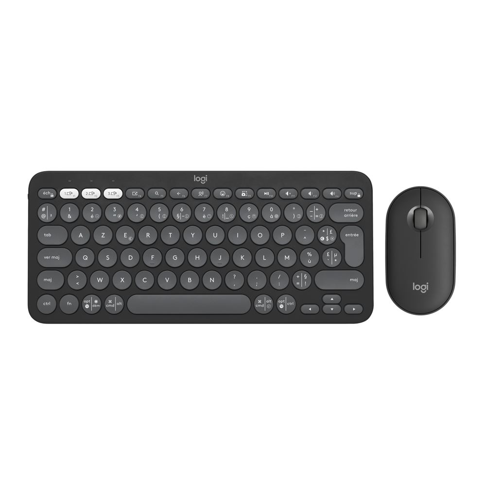 Ensemble Clavier Azerty Et Souris Sans Fil Bluetooth Logitech Pebble