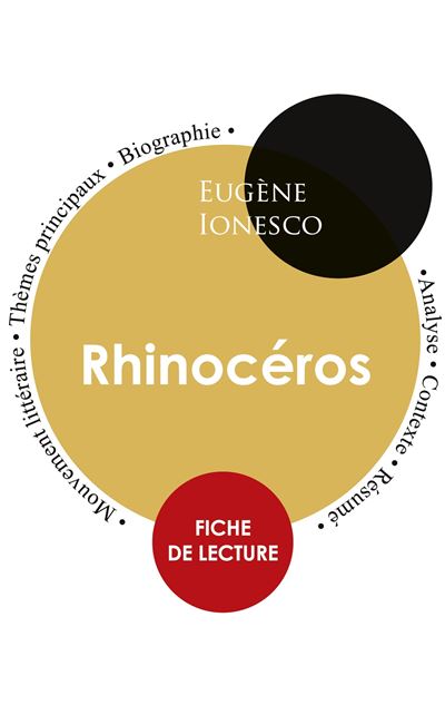 Fiche De Lecture Rhinoc Ros Tude Int Grale Broch Eug Ne Ionesco