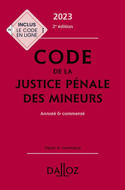 Code De La Justice P Nale Des Mineurs Nde Dition Reli