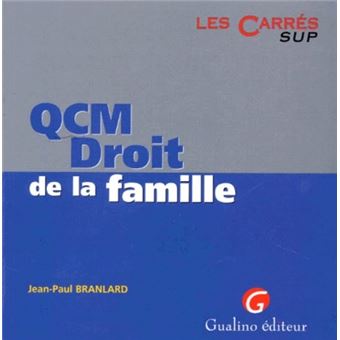 Qcm Droit De La Famille Branlard J P Achat Livre Fnac