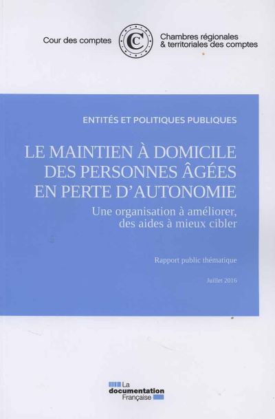 Le Maintien Domicile Des Personnes Ag Es En Perte D Autonomie Une