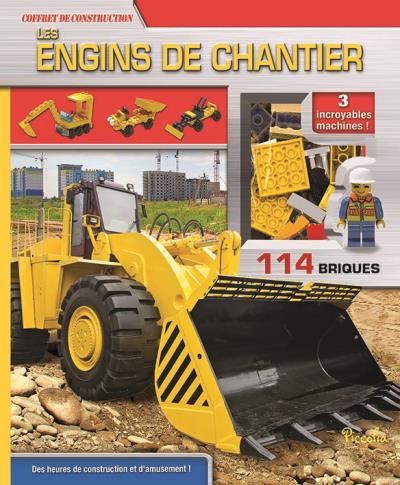 Les engins de chantier Avec briques et pièces variées Boîte ou