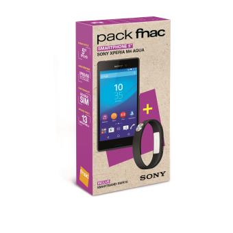 votre Pack Smartphone Sony Xperia M4 Aqua 16 Go Noir Smartband SWR10