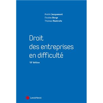 Droit des entreprises en difficulté broché André Jacquemont