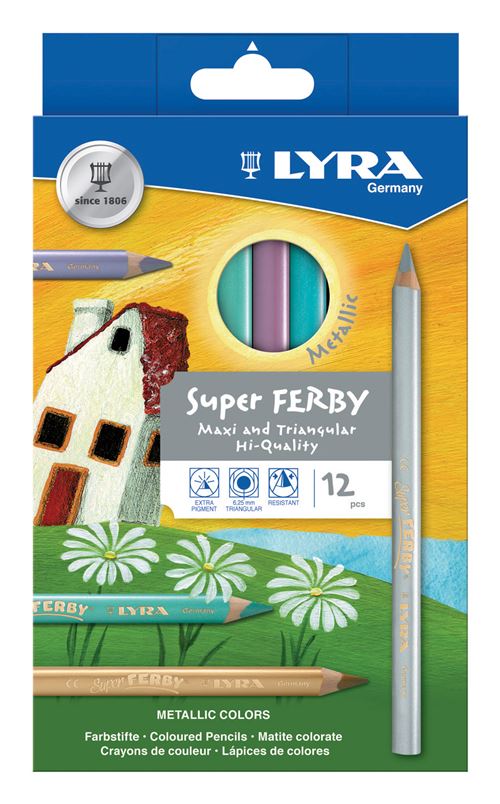 Etui 12 crayons de coloriage Lyra Super Ferby, mine 6,50 mm pour 19