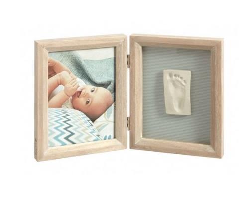 Cadre 2 volets Baby Art My Baby Touch Bois crus pour 31