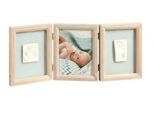 Cadre 3 volets Baby Art My Baby Touch Bois crus pour 34
