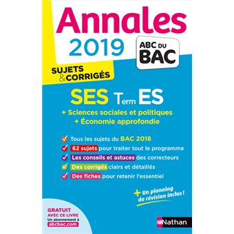 Annales ABC du Bac SES Term ES spécifique et spécialité Sujets et