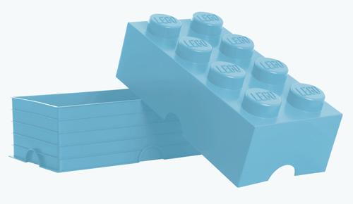 Brique de rangement bleu clair 8 plots Lego Sablon pour 54