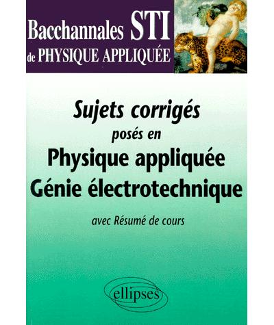 Physique Appliqu E G Nie Lectrotechnique Term Sti Sujets Corrig S Du