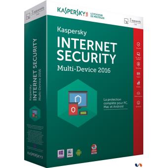 Kaspersky Internet Security 2016 Multi Device 3 Postes 1 An DVD ROM