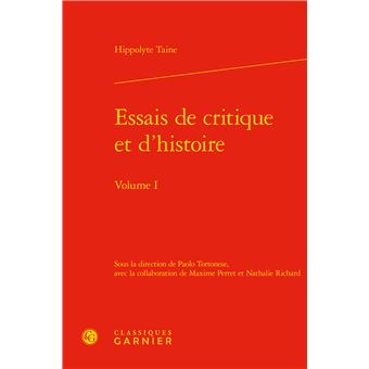 Essais de critique et d histoire relié Hippolyte Adolphe Taine