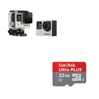 GoPro HERO4 Black + Carte Mémoire Sandisk ultra PLUS MicroSDHC 32 Go