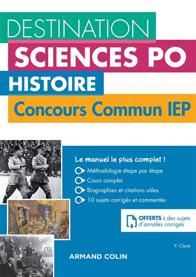 Destination Sciences Po Histoire Concours Commun IEP Cours