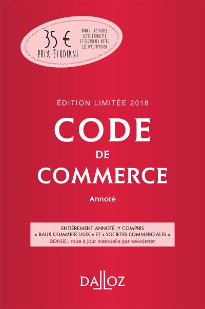 Code De Commerce Annot Dition Limit E Me Dition Broch