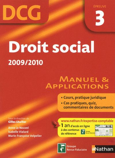 Droit Social Dcg Epreuve 3 Eleve 2009 2010 Manuel Et Applications