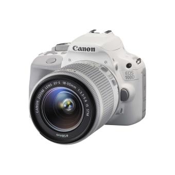 Reflex Canon EOS 100D blanc + Objectif Canon EF S IS STM 18 55 mm IS