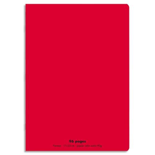 Cahier piqre Clairefontaine 17x22 cm, 96 pages grands carreaux, Rouge pour 0