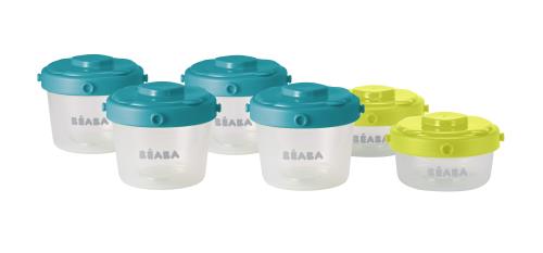 Set de 6 Pots de conservation Baba Clip 1er ge 60 ml et 120 ml Bleu et Non pour 13