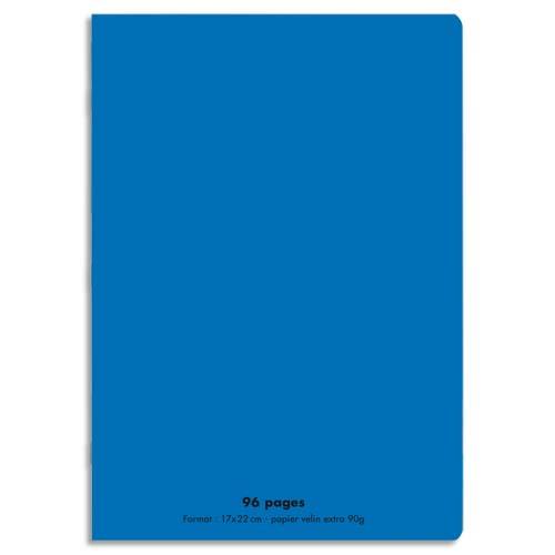 Cahier piqre Clairefontaine 17x22 cm, 96 pages grands carreaux, Bleu pour 0