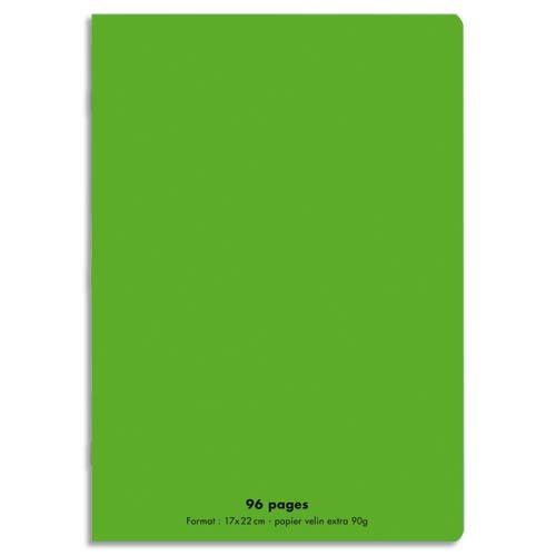 Cahier piqre Clairefontaine 17x22 cm, 96 pages grands carreaux, Vert pour 0