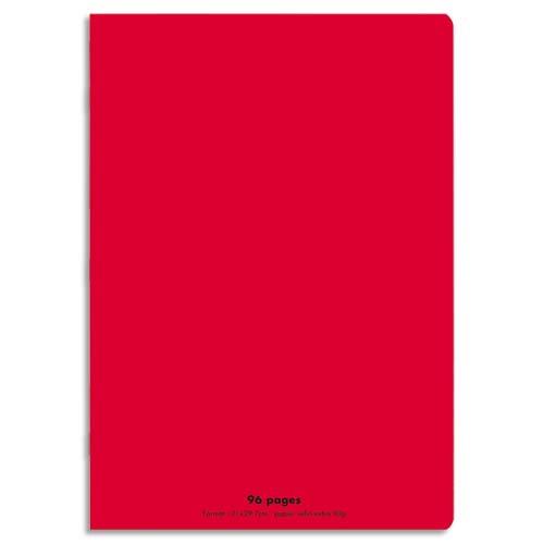 Cahier piqre Clairefontaine 21x29,7cm, 96 pages grands carreaux, Rouge pour 1