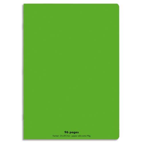 Cahier piqre Clairefontaine 21x29,7cm, 96 pages grands carreaux, Vert pour 1
