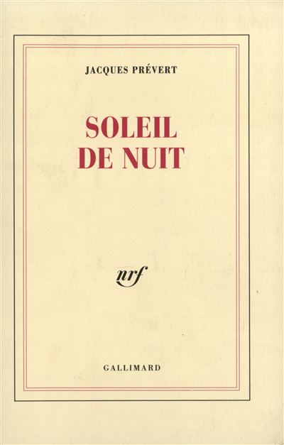 Soleil De Nuit Jacques Pr Vert Achat Livre Fnac