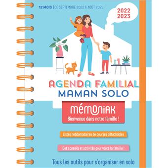 Agenda familial Maman solo Mémoniak sept 2022 août 2023 agenda pour