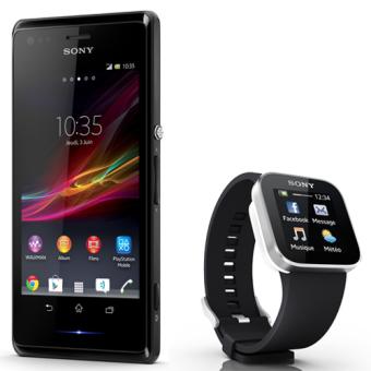 votre Smartphone Sony Xperia M, 4 Go, Noir + Montre Smartwatch