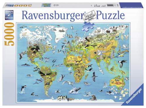Puzzle 5000p Carte du monde illustre Ravensburger pour 60