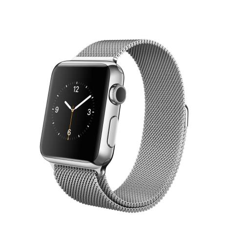 BRACELET DE MONTRE APPLE WATCH CUIR TAUPE COUTURE ECRUE / ADAPTATEUR ACIER