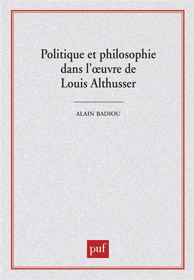 Politique Et Philosophie Dans L Oeuvre De Louis Althusser Broch