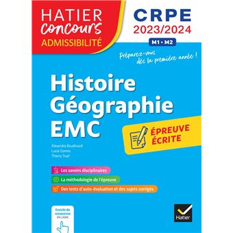 Histoire Géographie EMC CRPE 2023 2024 Epreuve écrite d